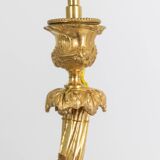 Lampe en bronze représentant un putti, socle en marbre. Circa 1880.