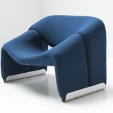 Groovy ‘M’ F598 in original blue fabric f 598 by Pierre Paulin for Artifort