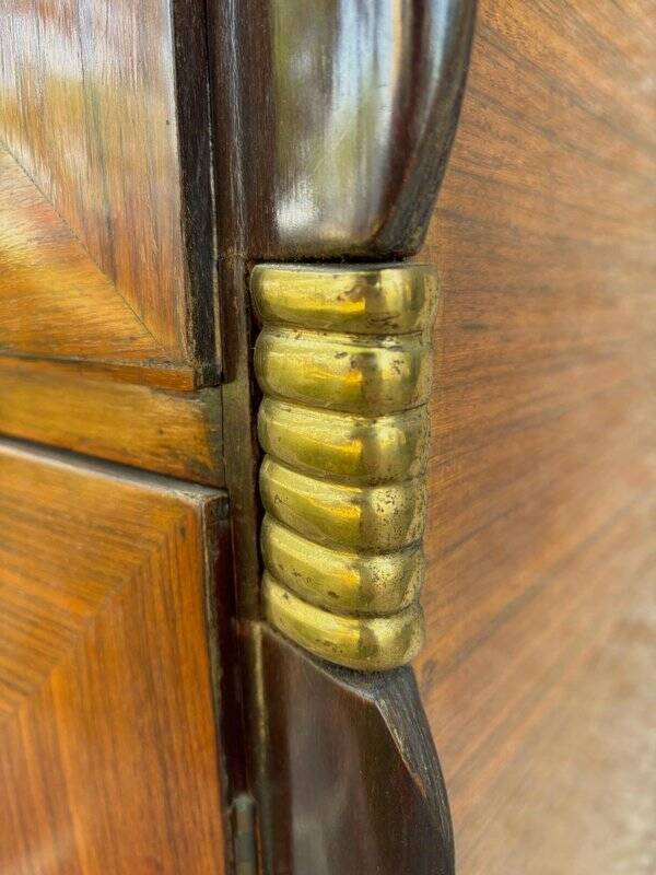 Mid-Century Sideboard in Wood and Brass, Italy, 1950s