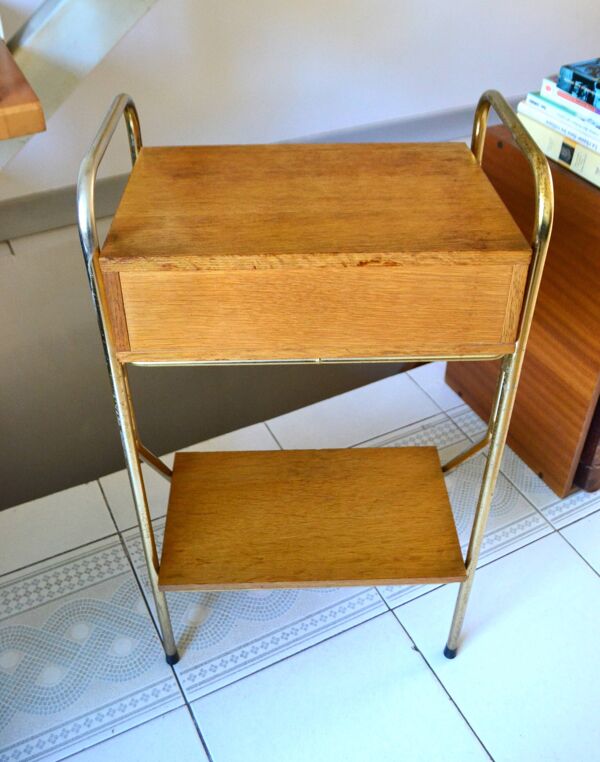 Table de chevet dans le goût de Jacques  Hitier, années 60