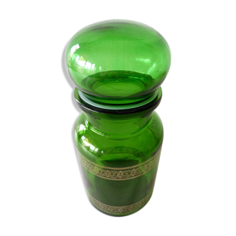 Emerald glass apothecary jar