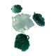 Set of 4 dishes empty pocket enamelled ceramic green lunetta vallauris leaf shape vallauris