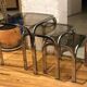 Chrome and smoked glass nesting tables