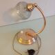 Brass bedside lamp and glass silkscreen vintage 50-60 years