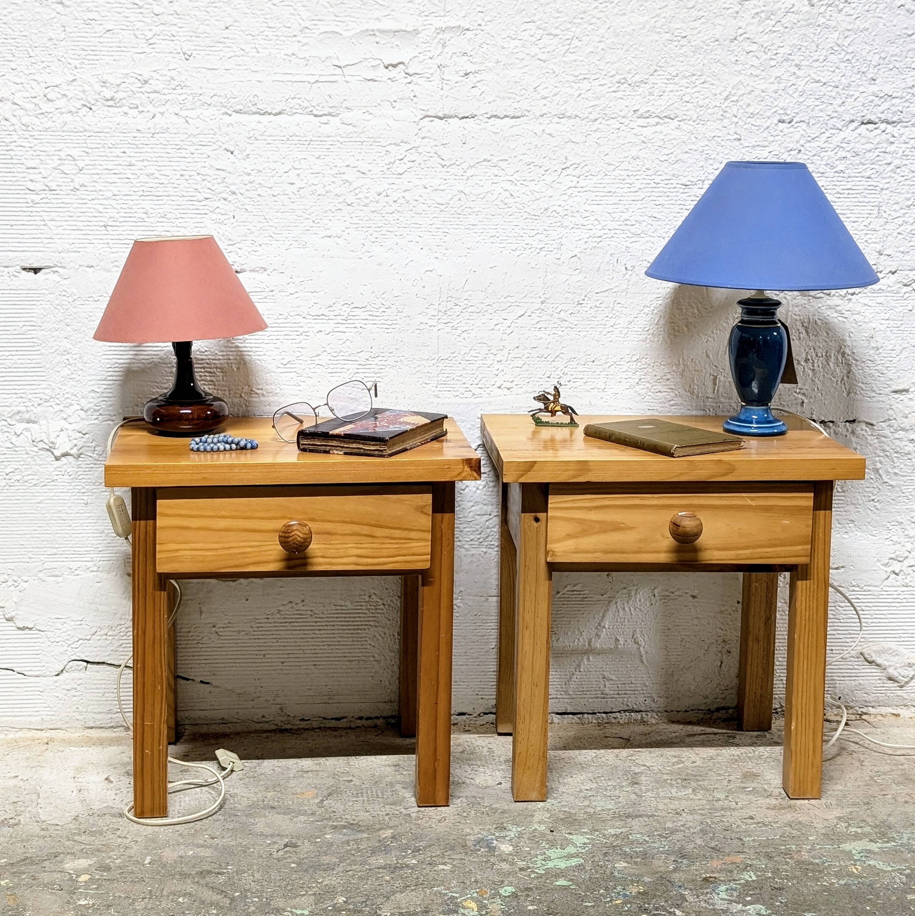 Pair of vintage bedside tables