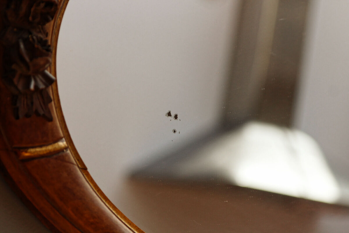 Oval art deco mirror