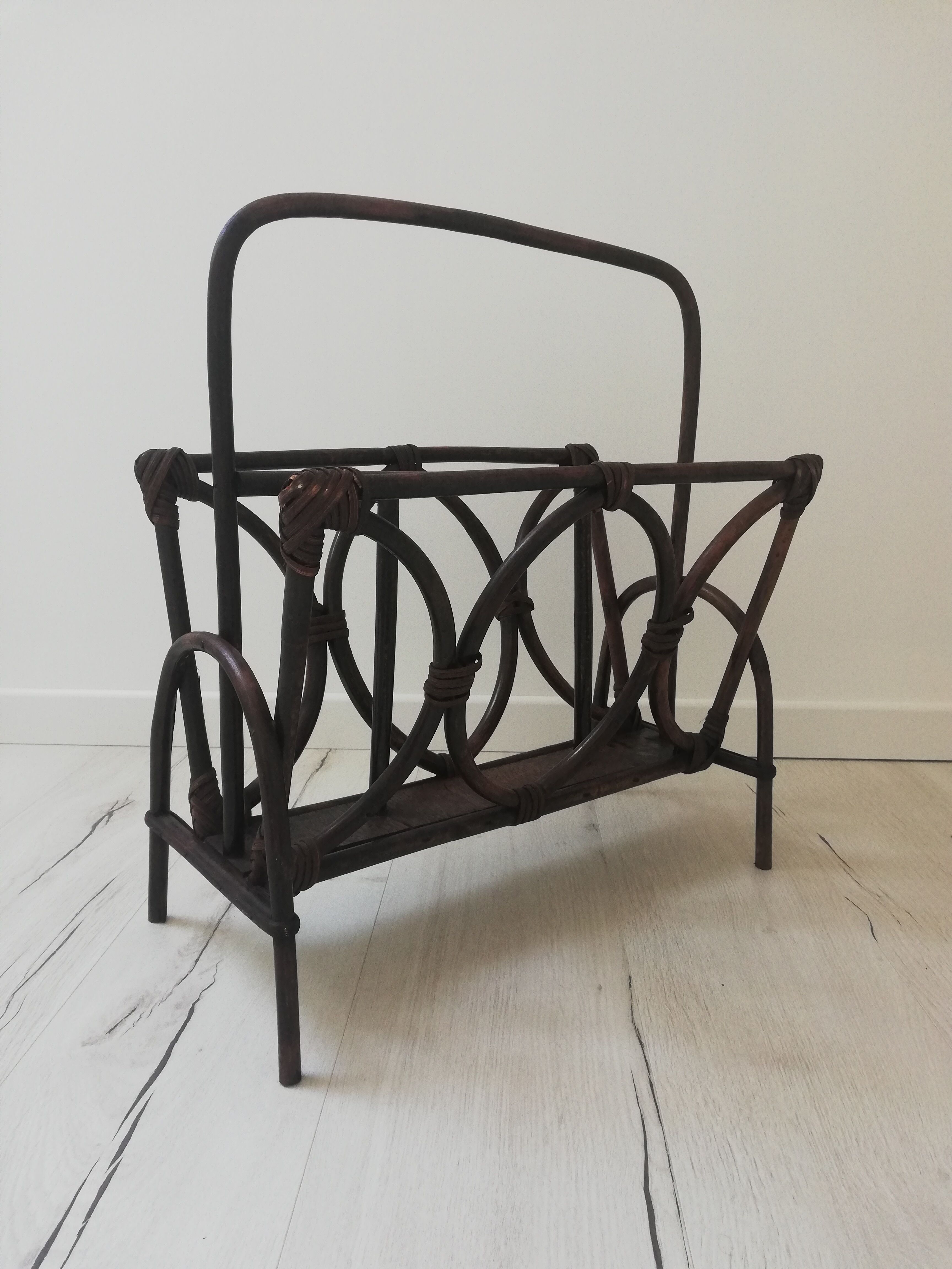 Rattan magazine holder