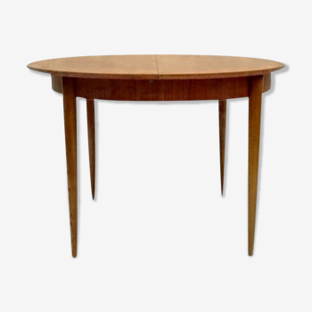 Vintage Scandinavian teak dining round table 60s