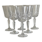 6 crystal wine glasses, 1980