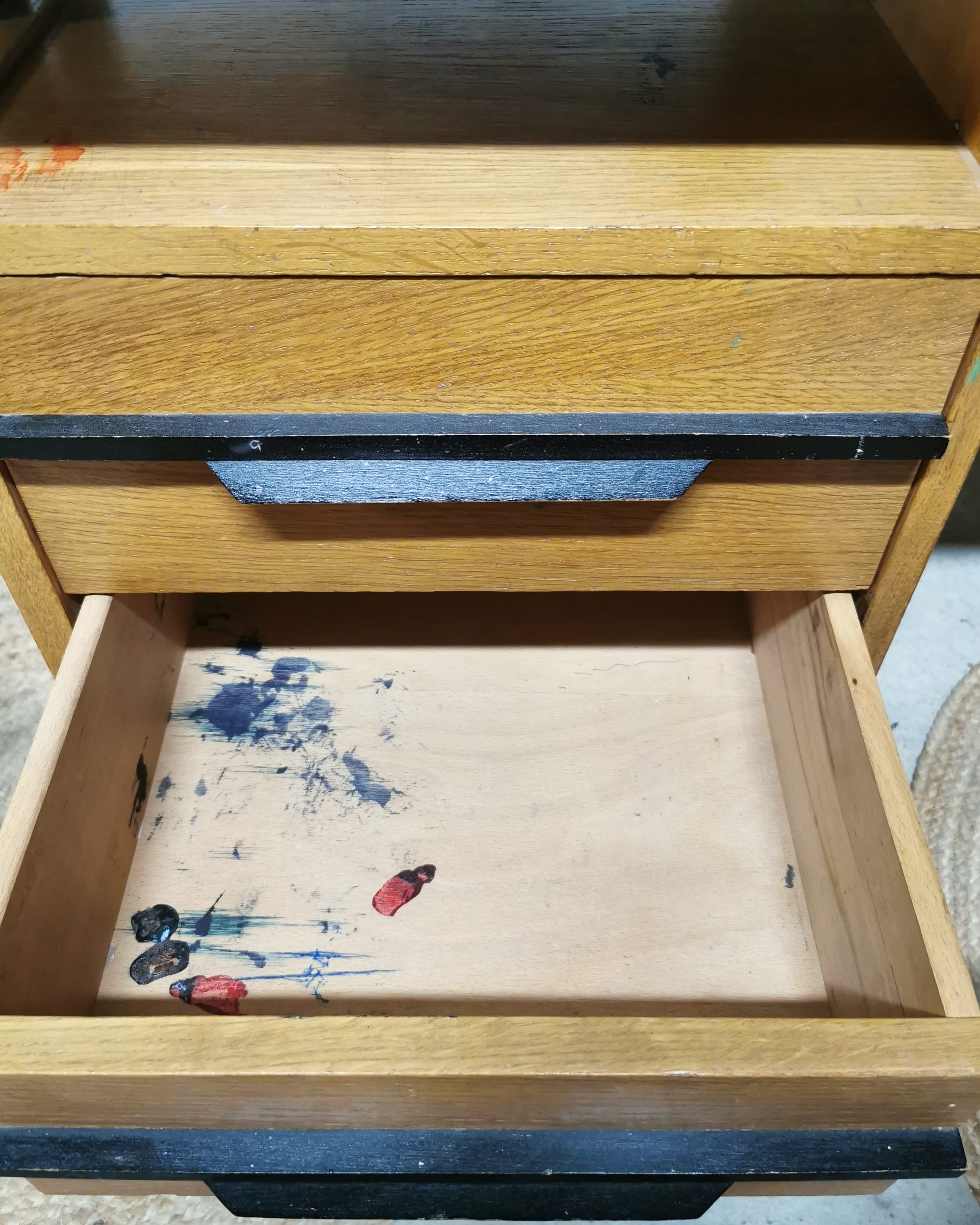 Vintage desk wooden feet compasses