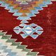 5x8 Geometric Wine Red Blue Vintage Rug, 144x241Cm