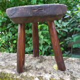Raw wood tripod stool