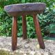 Raw wood tripod stool