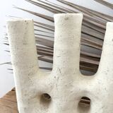 White terracotta candle holder
