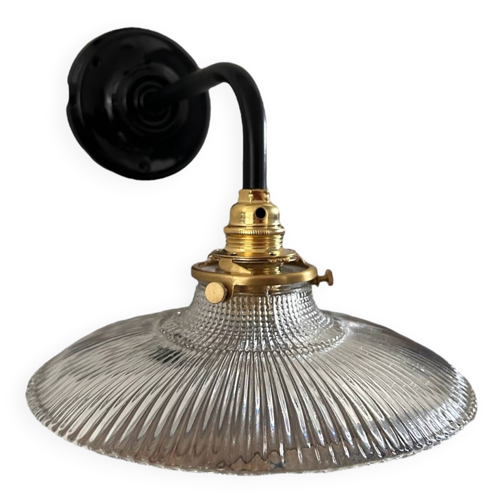 Holophane glass wall light