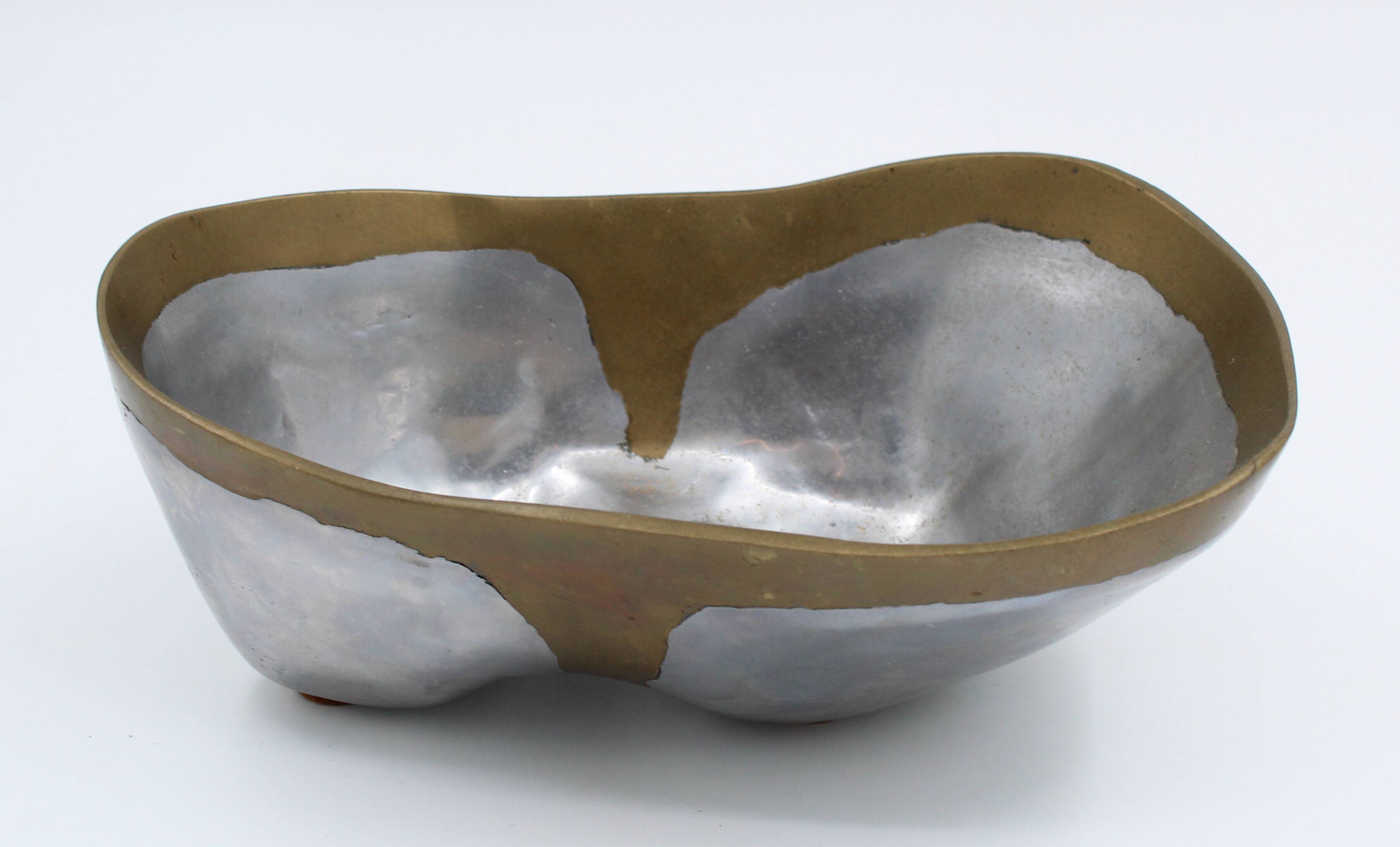 David Marshall Aluminium / Brass Vide-Poche Spain circa 1980