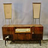 Vintage Schaub Lorenz Enfilade Hifi with its Two Speakers