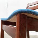 Mid-century walnut dining chairs, 1960s, set of 6.