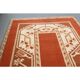 1970's Vintage Turkish Milas Handmade Wool Cotton Orange Area Rug 88x136