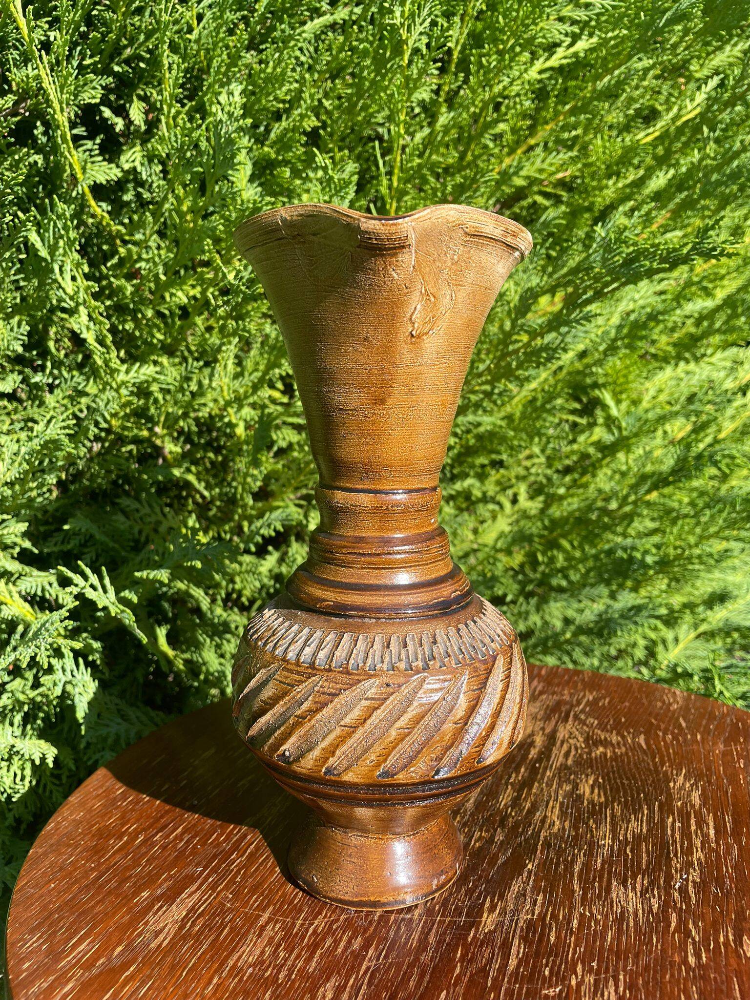 Handcrafted stoneware pitcher