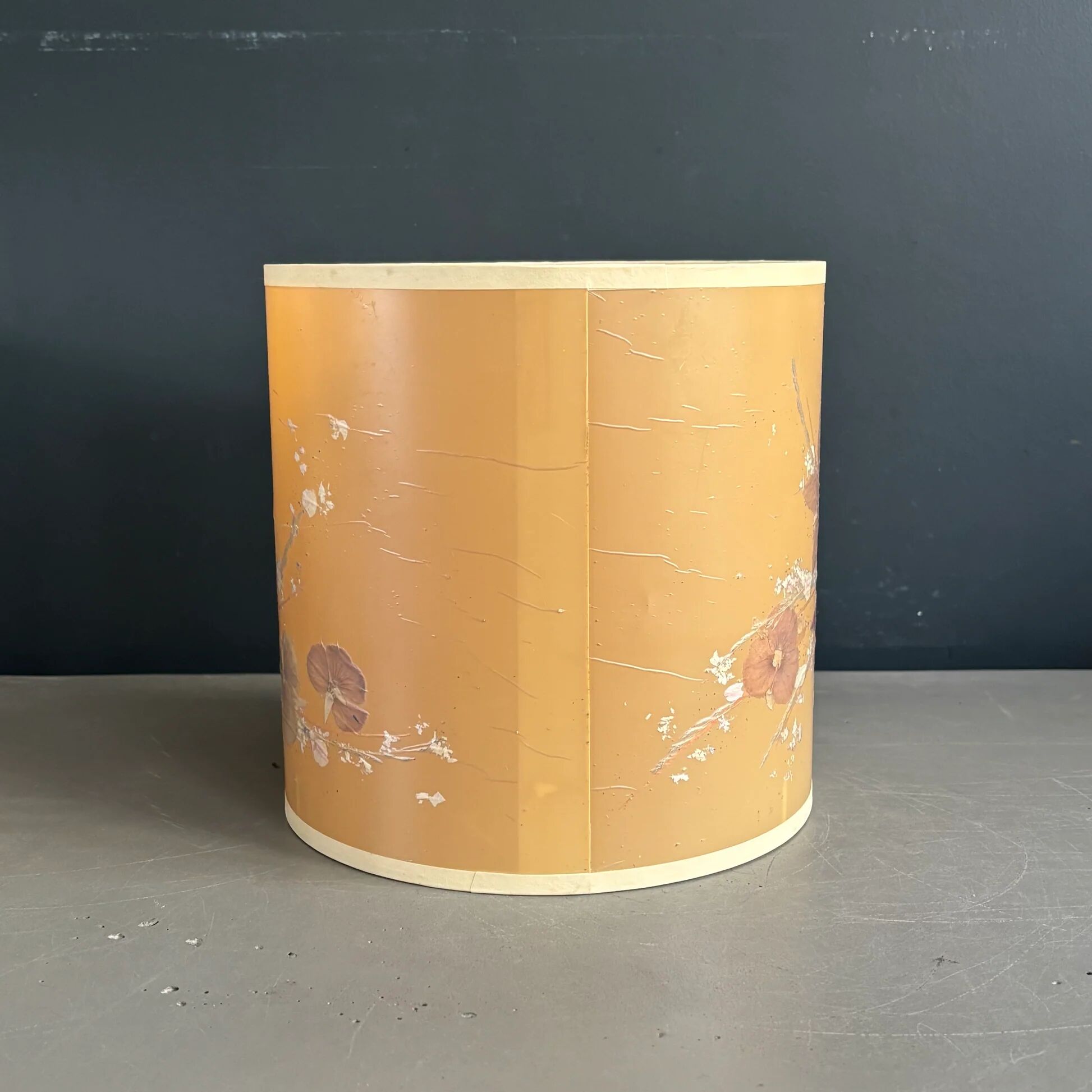 Vintage lampshade with dried flowers