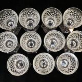 11 wine glasses in Crystal cut with diamond tip CRISTALLERIE DE LORRAINE