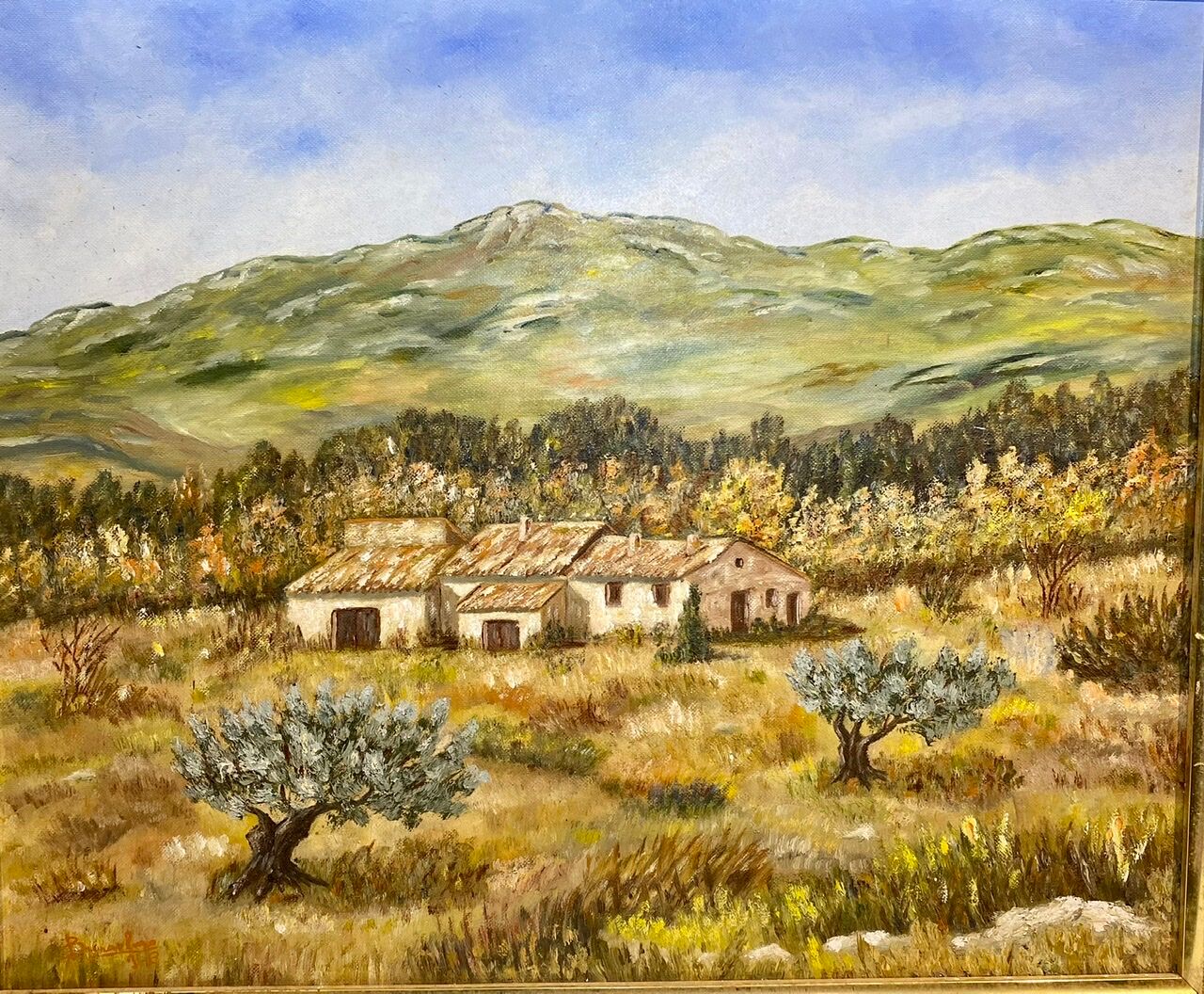 Old painting, Provencal landscape, signed, 60s/70s
