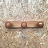 Swedish pine wall coat rack 1970