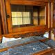 Buffet vaisselier Art déco ancien en bois massif et marbre