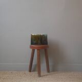 Contemporary design ceramic vase handcrafted organic pattern green tones khaki turquoise