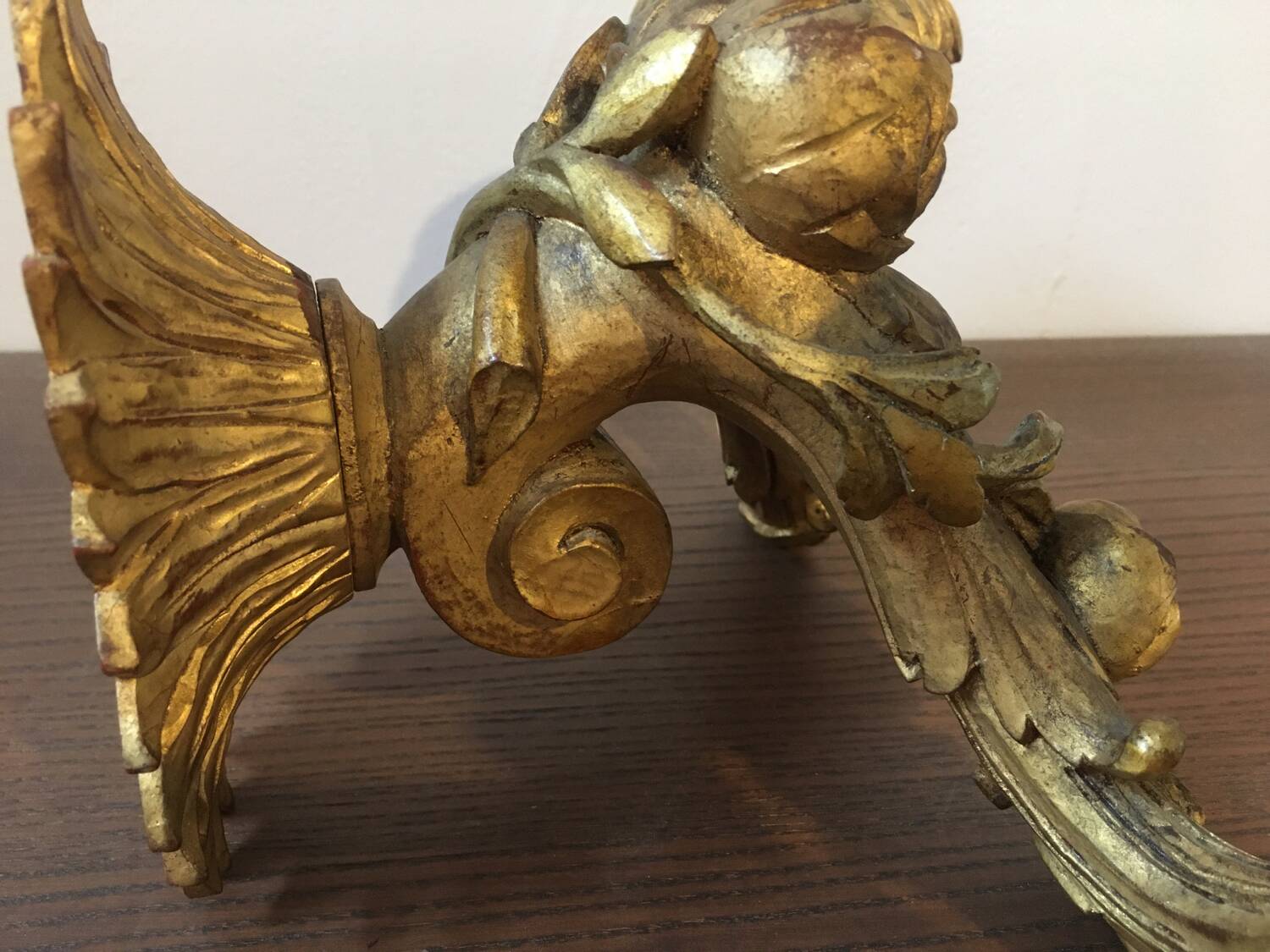 Golden wall candle holder