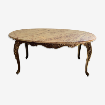 Marble oval coffee table