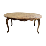 Marble oval coffee table