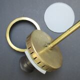 Satinated opaline glass/brass Kina hanging lamp, Bent Karlby, Lyfa