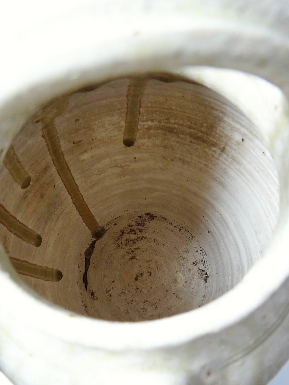 Green ash-glazed stoneware casserole from Puisaye, late 19th to early 20th century.