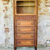 Meuble de rangement vitrine à 5 tiroirs style directoire