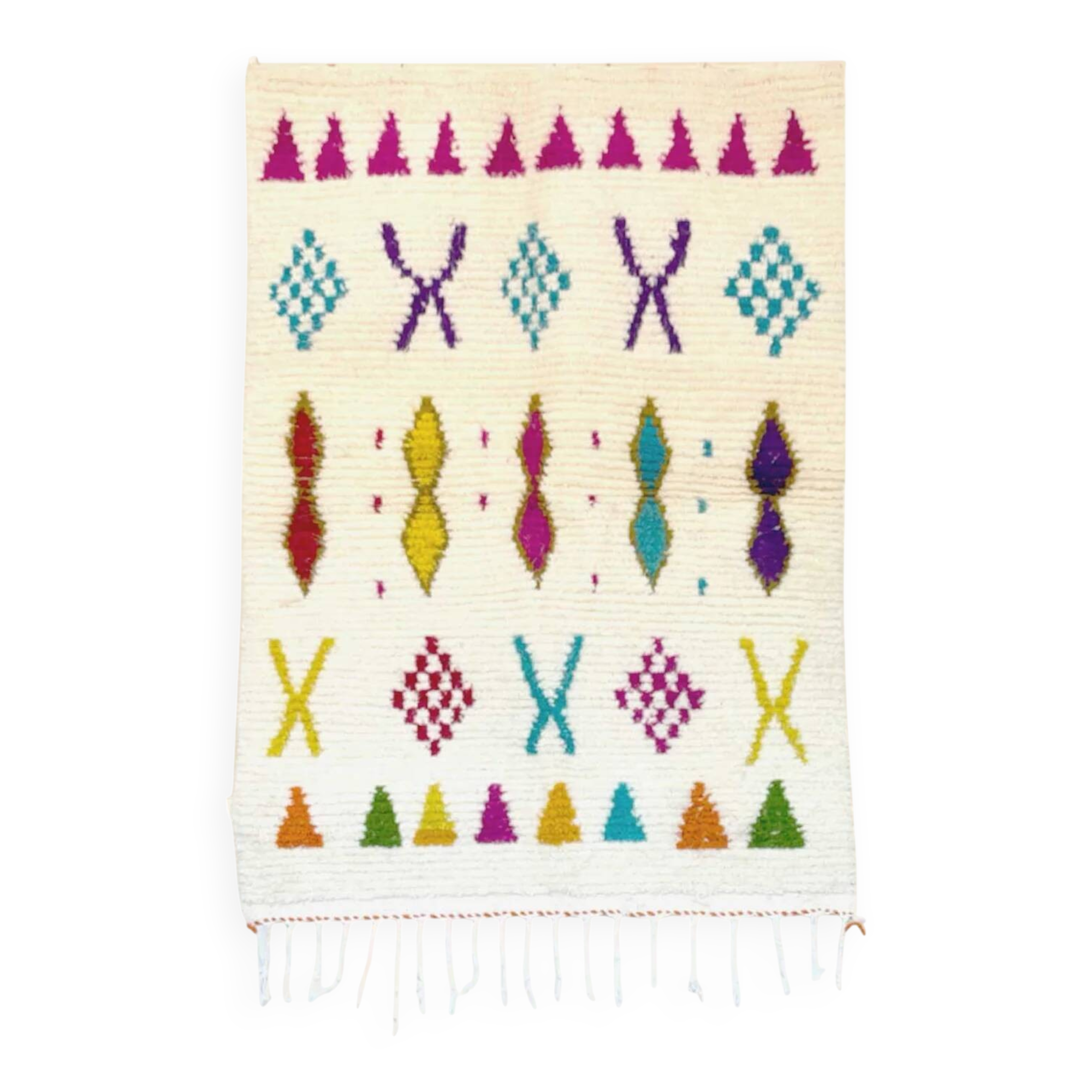 Beni Ouarain Berber Rug • Colorful Geometric Patterns