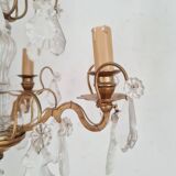 Chandelier with glass flower pendants from the beginning of the last century