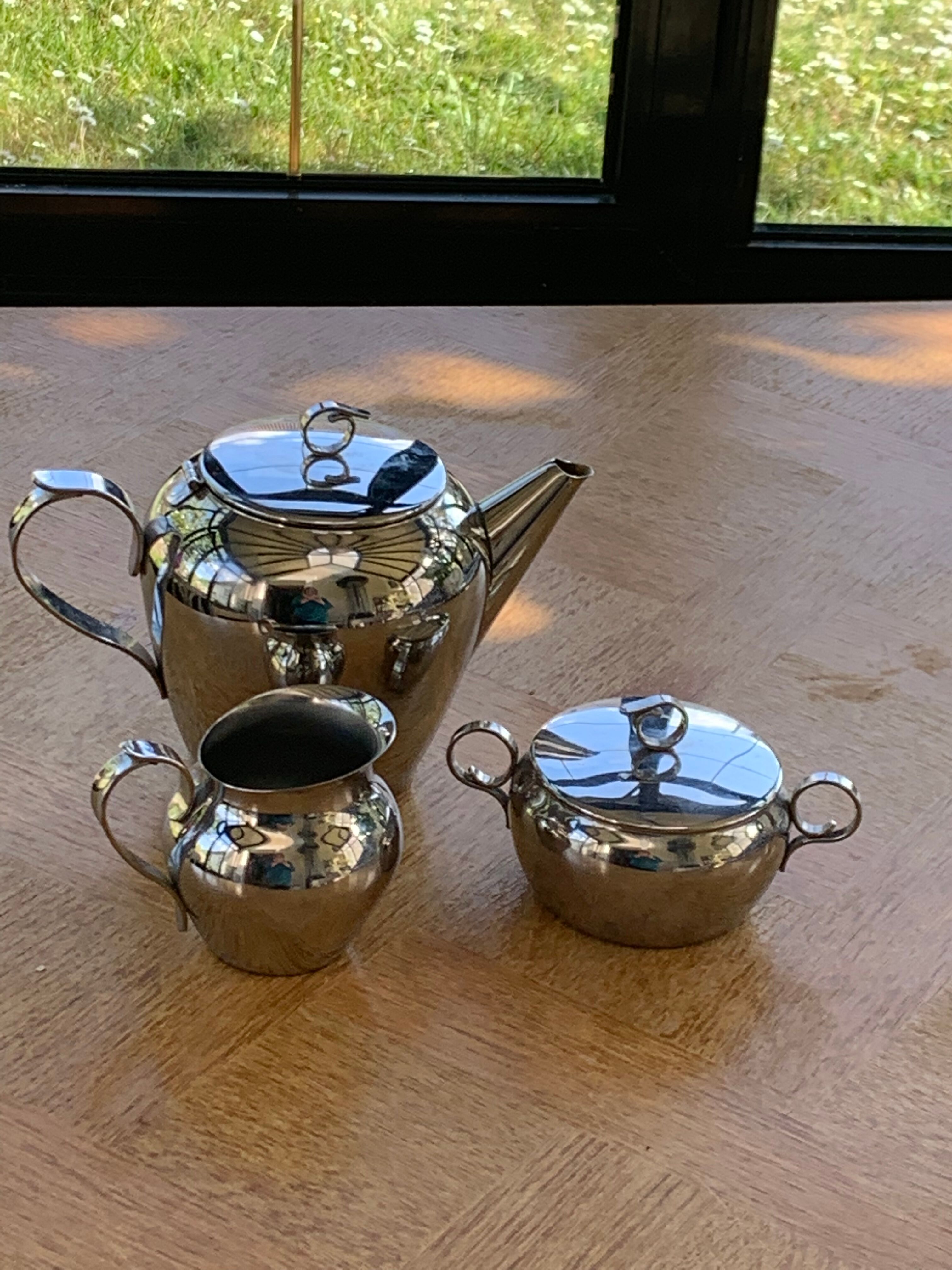 Stainless steel coffee service 18/10 létang Rémy design and vintage