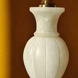 Ancien pied de lampe en marbre - lampe urne en pierre blanche