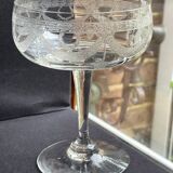6 ½ crystal guilloché champagne glasses – Art nouveau