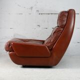 Easy chair "space age". Jean Prévost, France, leather, circa 1970