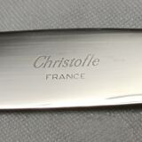 set of 12 silver metal dessert knives from Christofle model "spartours"