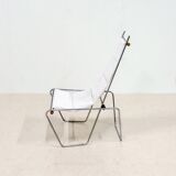 A pair of low chairs. France 70s