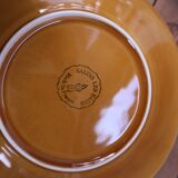 Salins barbotine earthenware dessert plate with plum decoration