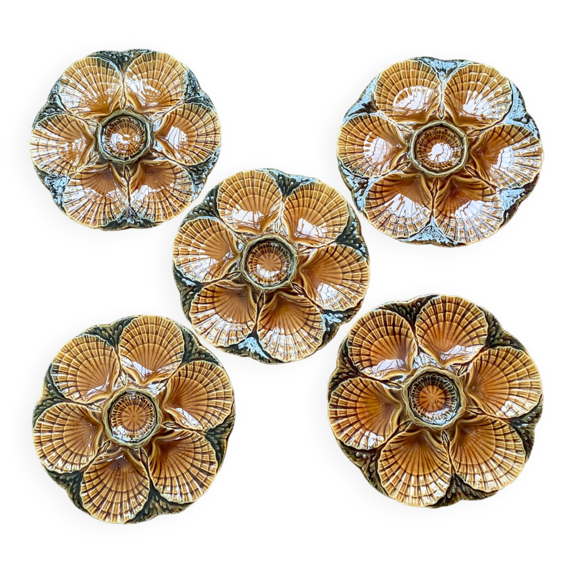 Sarreguemines oyster slip plates