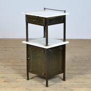 Brass Nightstand With Marble Top, 1910's