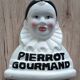 Advertising lollipop display with gourmet Pierrot bust in porcelain