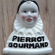 Advertising lollipop display with gourmet Pierrot bust in porcelain