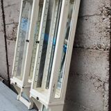 Pair of 2 old small solid wood display cabinets